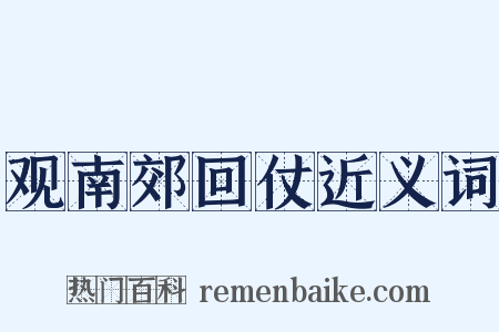 观南郊回仗近义词是什么意思的图片